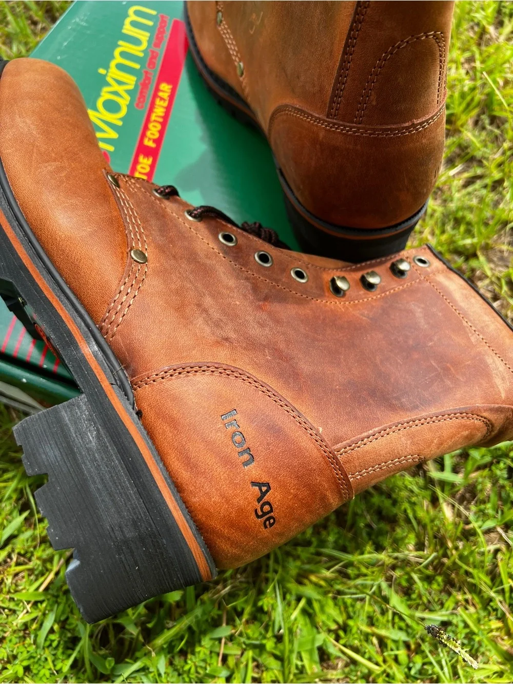 NEW Vintage Iron Age size 10 Mens WIDE Steel Toe Logger  display picture 1
